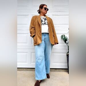 Envoy Caramel Men's Stylish Brown Corduroy Blazer